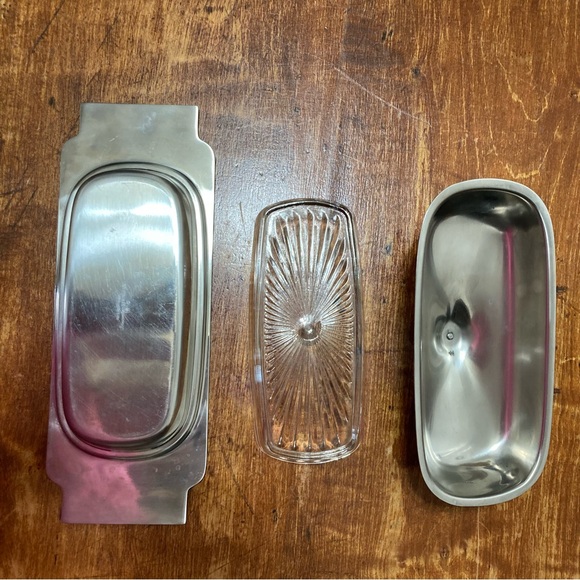 International Decorator Stainless 18-8 Lidded Butter Dish MCM Japan Mid Century - Picture 2 of 12